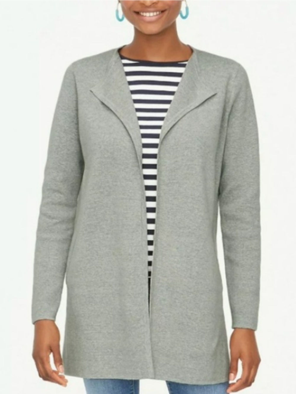 J. Crew Vanessa Sweater-Jacket in Heather Grey - Picture 1 of 11